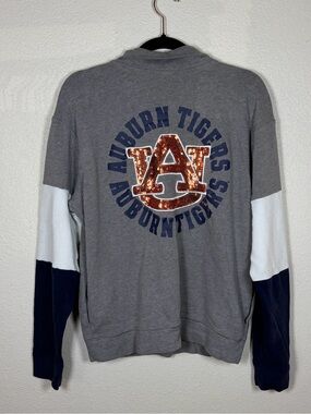 Victoria’s Secret PINK Med Auburn Tigers 1/4 Zip Pullover Sequin Sporty College